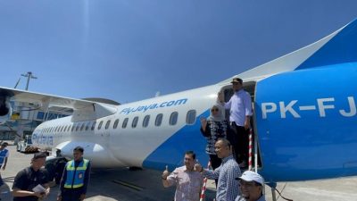 Penerbangan Perdana Makassar–Bone oleh ATR Fly Jaya Berjalan Lancar